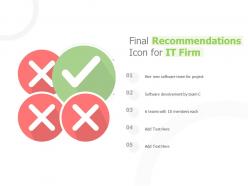 Final recommendations icon for it firm