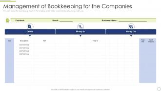 Finance and accounting business process management of bookkeeping companies