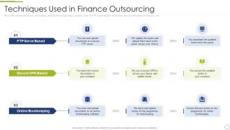 Finance and accounting business process techniques used in finance outsourcing