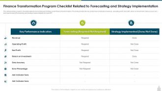 Finance and accounting strategy finance transformation checklist related