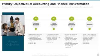 Finance and accounting transformation strategy primary objectives of accounting and finance