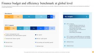 Finance Budget And Efficiency Benchmark At Global Level