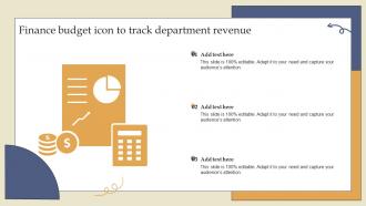Finance Budget Icon To Track Department Revenue