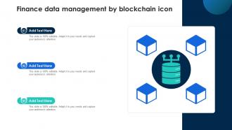 Finance Data Management By Blockchain Icon