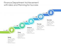 Finance department achievement with idea and planning for success