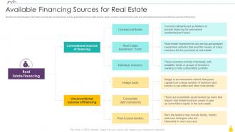 Finance For Real Estate Development Available Financing Sources For Real Estate
