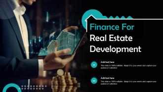 Finance For Real Estate Development Ppt Powerpoint Presentation Infographics Icons