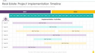 Finance For Real Estate Development Real Estate Project Implementation Timeline
