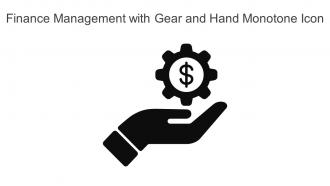 Finance Management With Gear And Hand Monotone Icon In Powerpoint Pptx Png And Editable Eps Format