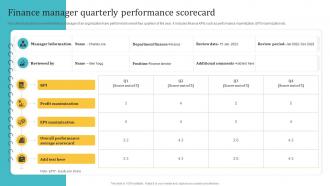 Finance Manager Quarterly Performance Scorecard