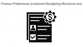 Finance Preferences Investment Budgeting Monotone Icon In Powerpoint Pptx Png And Editable Eps Format