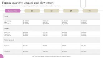 Finance Quarterly Updated Cash Flow Report
