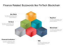 Finance related buzzwords like fintech blockchain