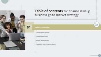 Finance Startup Business Go To Market Strategy Table Of Contents Strategy SS