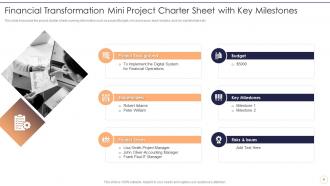 Finance Transformation Mini Project Charter PowerPoint PPT Template Bundles