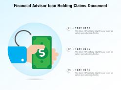 Financial advisor icon holding claims document