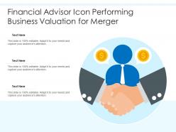Financial advisor icon performing business valuation for merger