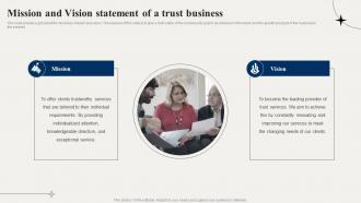 Financial Advisory Mission And Vision Statement Of A Trust Business BP SS
