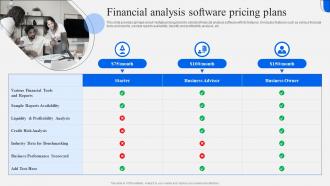 Financial Analysis Software Pricing Plans Strategic Financial Planning
