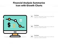 Financial analysis summarize icon with growth charts