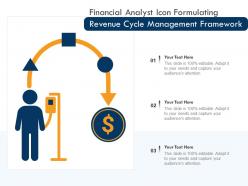 Financial analyst icon formulating revenue cycle management framework