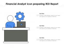 Financial analyst icon preparing roi report