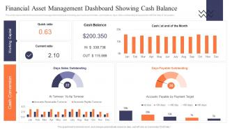 Financial Asset Management Dashboard Showing Cash Balance