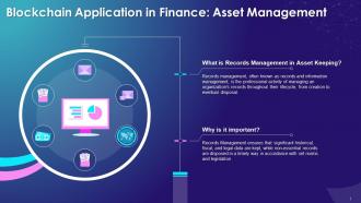 Financial Asset Management With Blockchain Technology Training Ppt