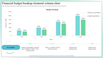 Financial Budget Breakup Clustered Column Chart
