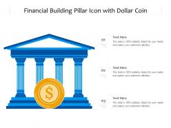 Financial building pillar icon with dollar coin