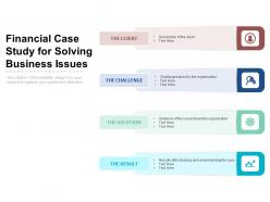 Financial case study for solving business issues