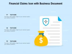 Financial claims icon with business document