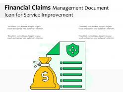 Financial claims management document icon for service improvement