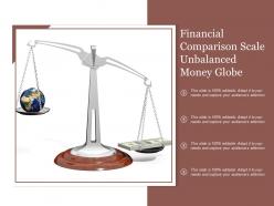 Financial comparison scale unbalanced money globe