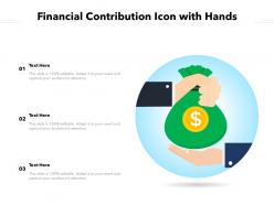 Financial contribution icon with hands