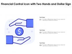 Financial control icon with two hands and dollar sign