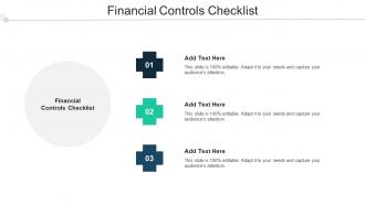Financial Controls Checklist Ppt Powerpoint Presentation Infographics Examples Cpb