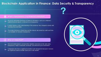 Financial Data Security And Transparency With Blockchain Training Ppt
