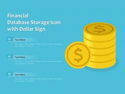 Financial database storage icon with dollar sign