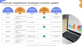Financial Department Strategies Process Update