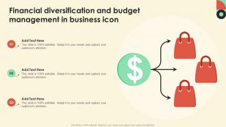 Financial Diversification And Budget Management In Business Icon