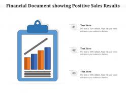 Financial document showing positive sales results