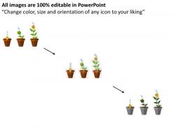 Financial growth diagram with plant and dollar flat powerpoint desgin
