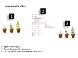 Financial growth diagram with plant and dollar flat powerpoint desgin