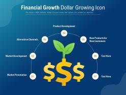 Financial growth dollar growing icon