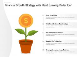 Financial growth strategy with plant growing dollar icon