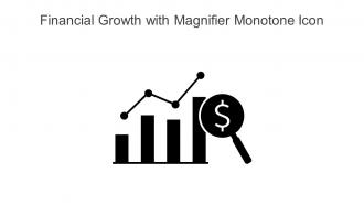 Financial Growth With Magnifier Monotone Icon In Powerpoint Pptx Png And Editable Eps Format