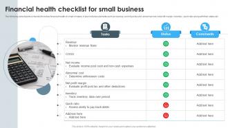 Financial Health Checklist For Small Business