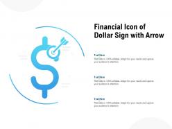 Financial icon of dollar sign with arrow