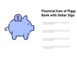 Financial icon of piggy bank with dollar sign